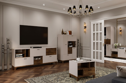 Комод 4 двери + 2 ящика Монтана, Персидский жемчуг 